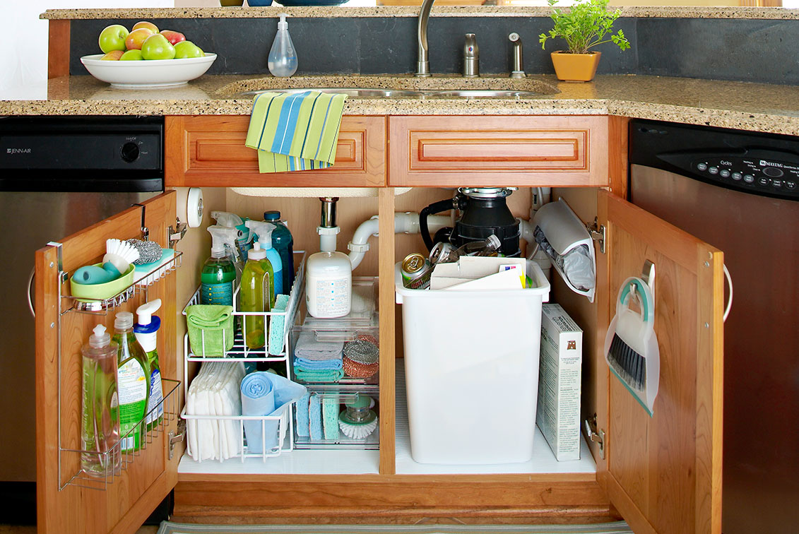 under kitchen sink organizing idea