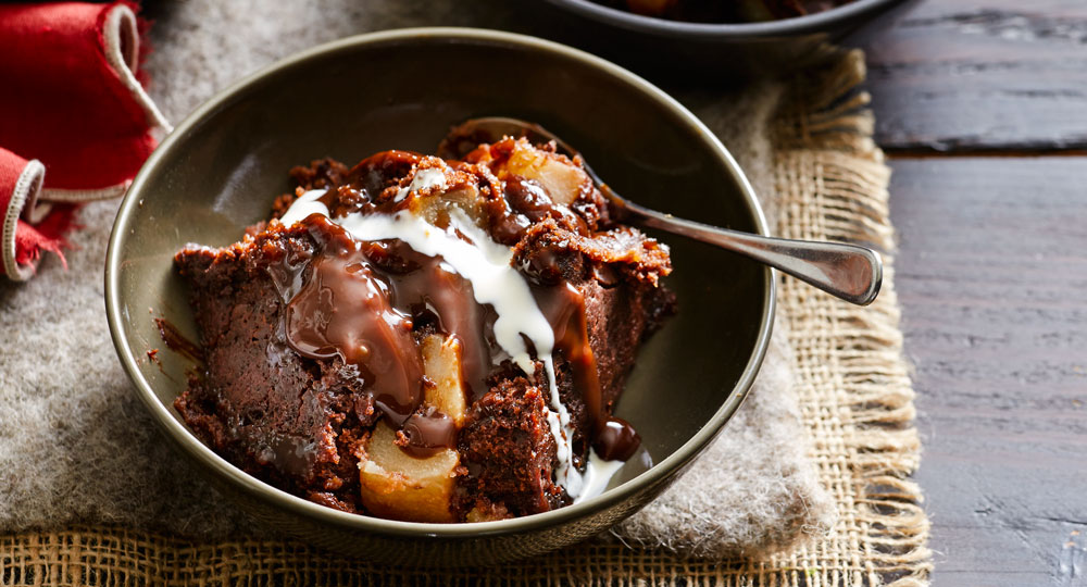 Dark Chocolate Pear And Whisky Self Saucing Pudding Recipe