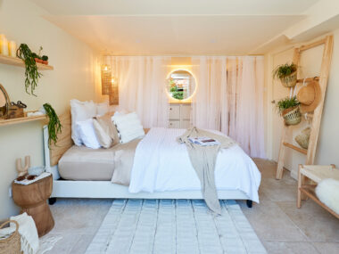 Neutral bedroom with coastal inspired furnishings