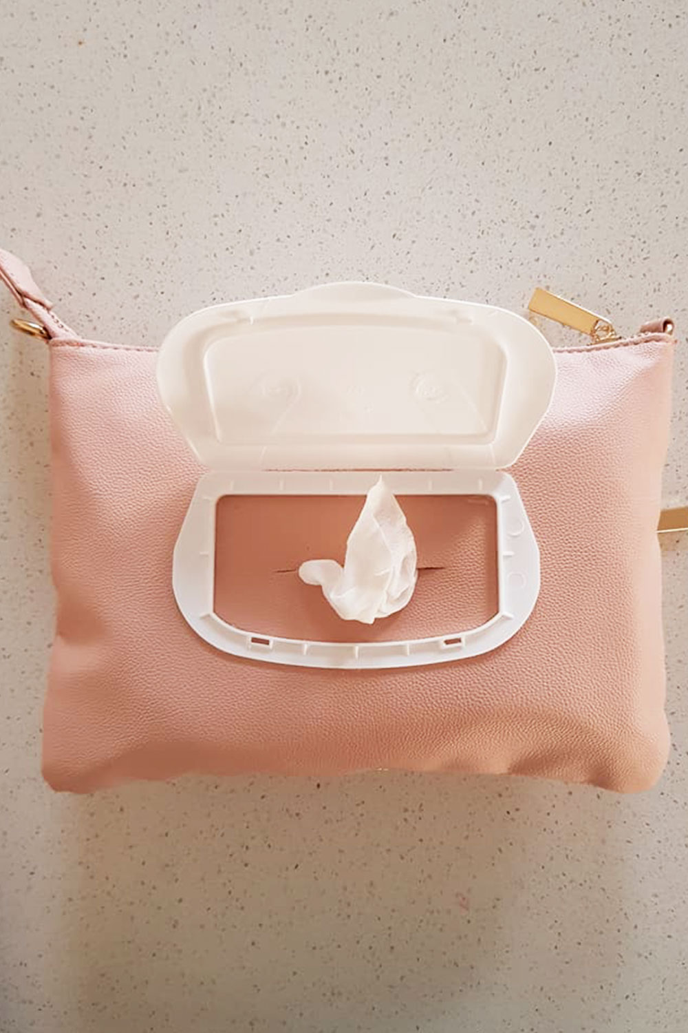 Pink wet wipes bag