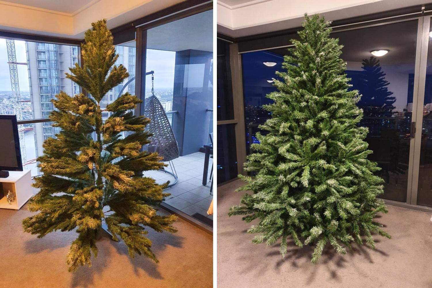 Mum shares the secret to fluffing a Christmas tree